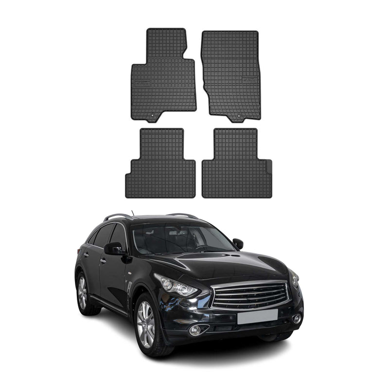 Tapis de Sol pour Infiniti QX70 2008-2018 Caoutchouc Noir