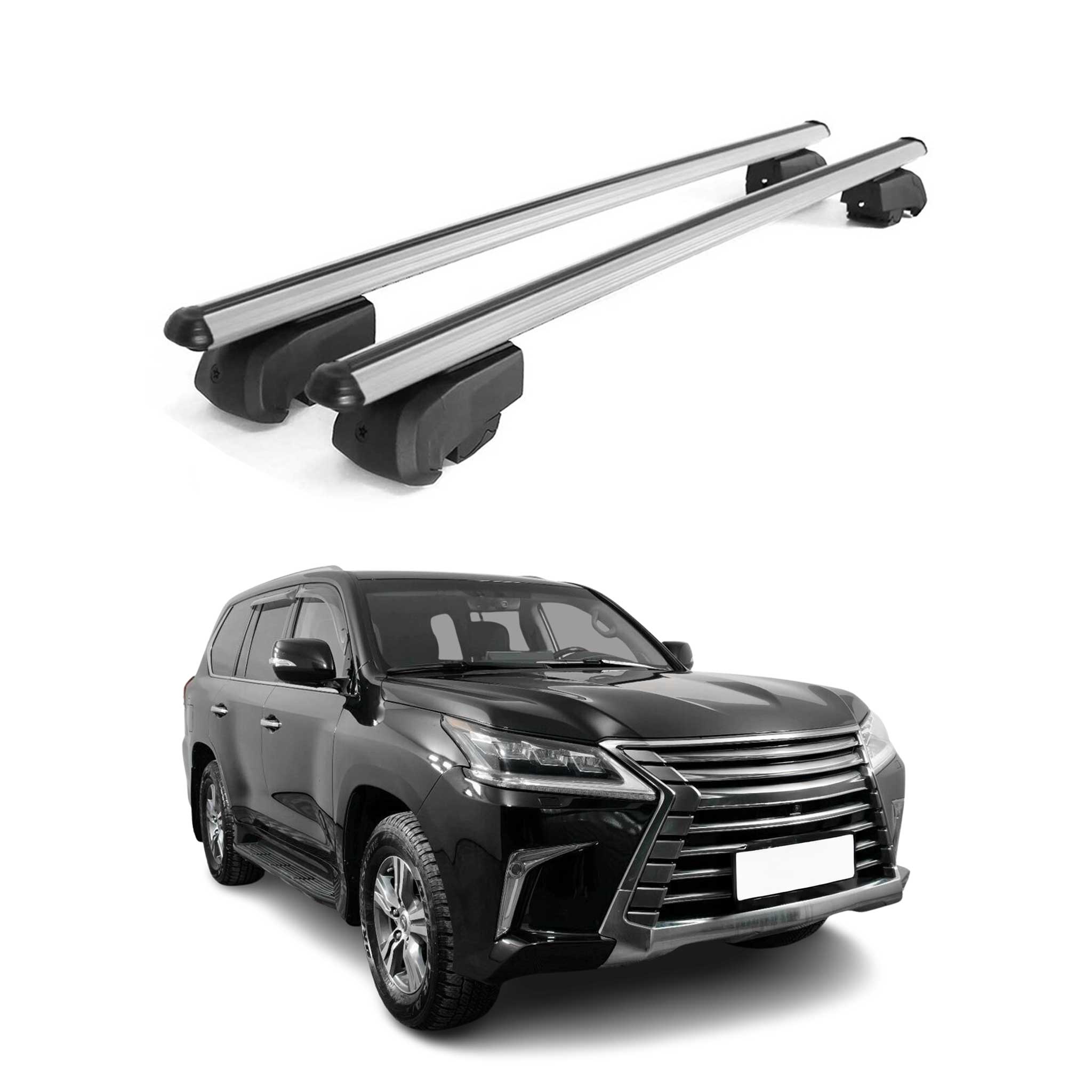 Barres de toit Transversales pour Lexus LX 570 SUV J200 2015-2021 Alu ABE