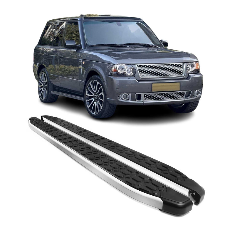 Marchepieds Latéraux pour Range Rover Vogue L322 2002-2012 Gris Noir Aluminium