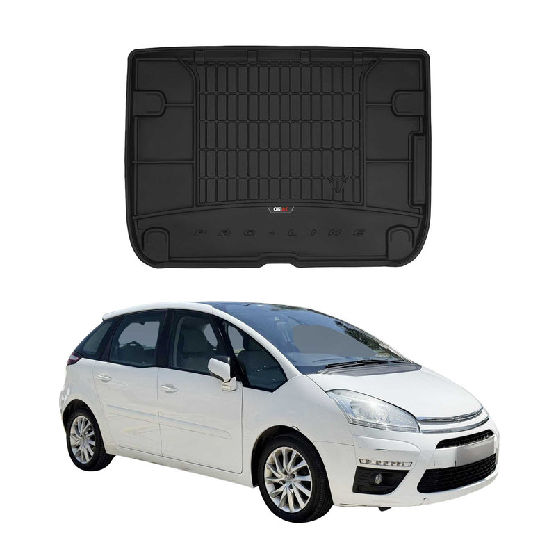 OMAC Tapis De Coffre caoutchouc pour Citroen C4 Picasso 2006-2013 Noir Premium