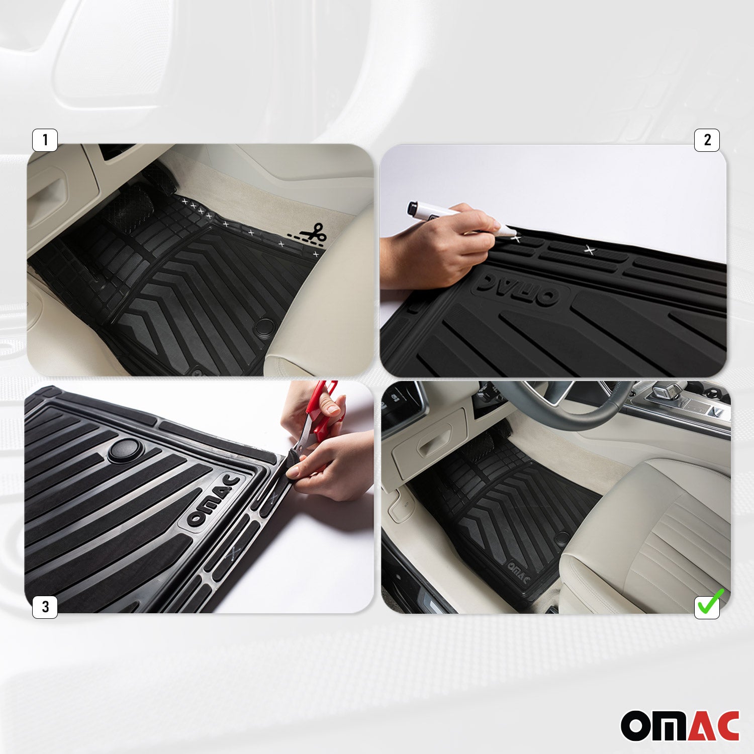 2023-2026 BYD Han EV Tapis de sol ajustable noir TPE 4Pcs