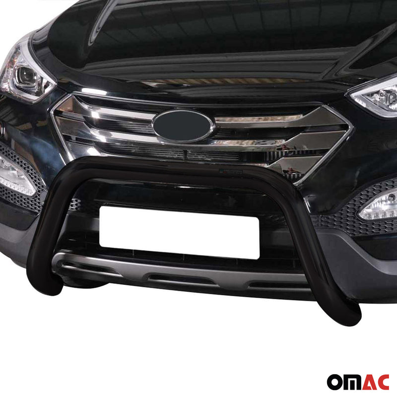 Pare-buffle Avant pour Hyundai Santa Fe 2012-2015 76 mm en Acier Noir