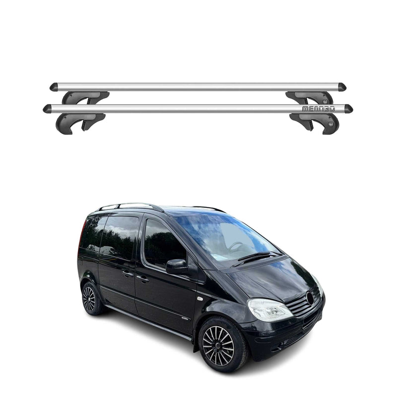 Barres de toit transversales pour Mercedes Vaneo W414 2002-05 90kg Alu Gris
