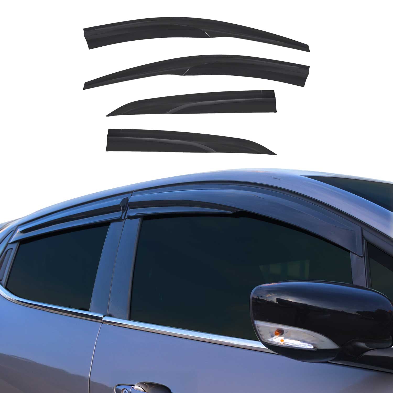 Déflecteurs De Vent Pluie D'air pour Toyota Corolla Berline 2013-2019 Acryl 4x