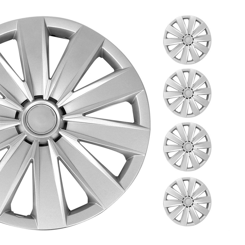 Jeu Enjoliveurs de Roue pour Fiat 500 16 Pouces 4 Piéces Gris