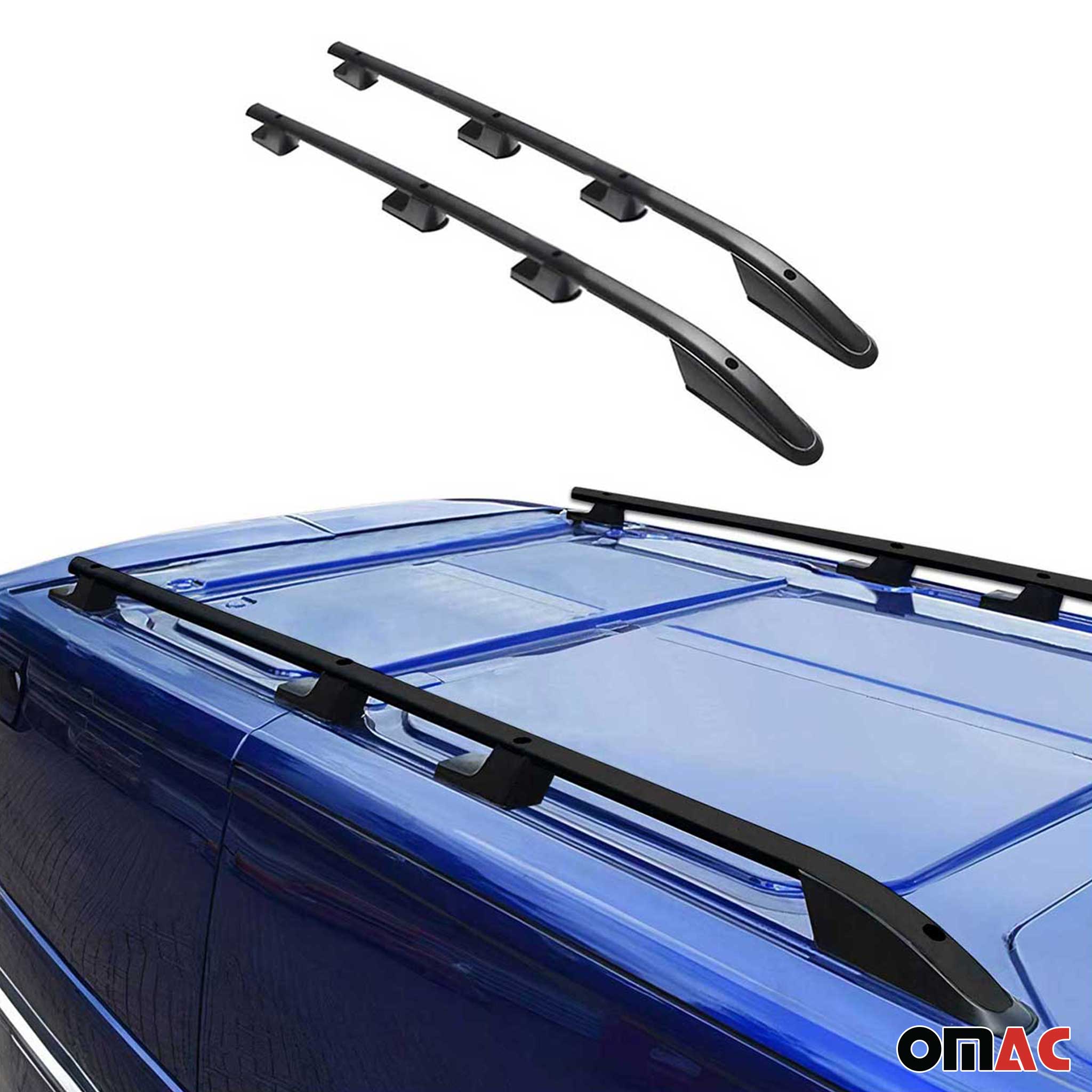 Barres de toit longitudinales pour Renault Trafic / Opel Vivaro 2001-14 L2 Noir