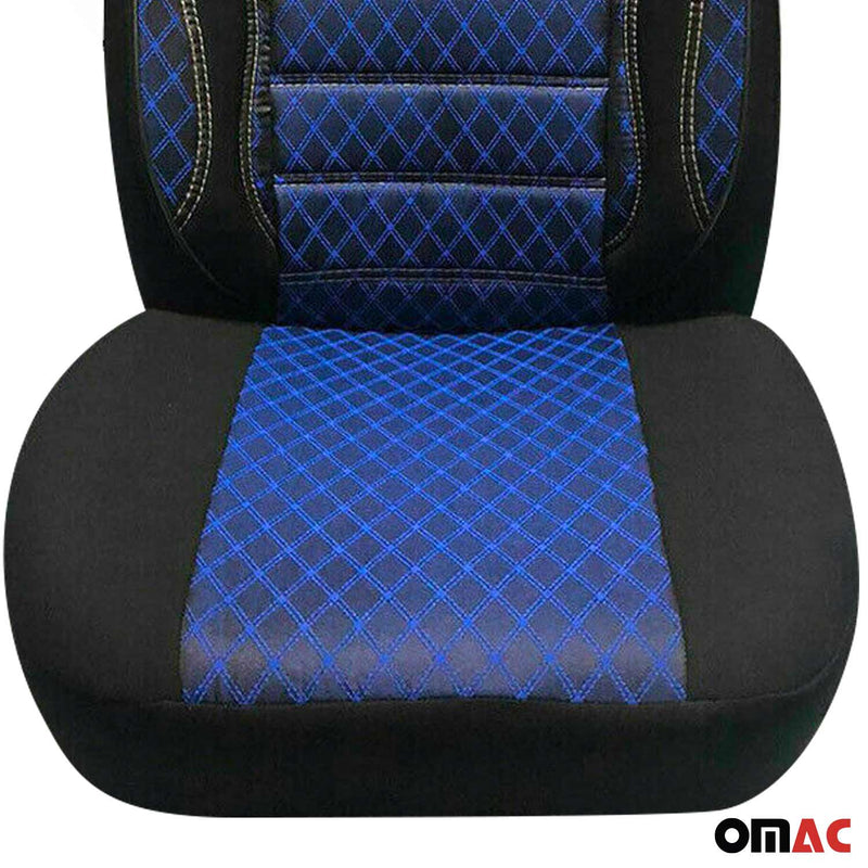 Housse de siège Auto avant pour VW T6 T6.1 Transporter 2015-2024 1+1 noir-bleu