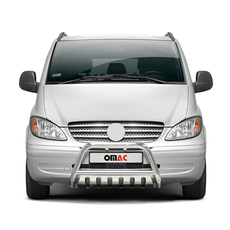 Pare-Buffle Avant Pour Mercedes Vito W639 2003-2010 en Acier Argent