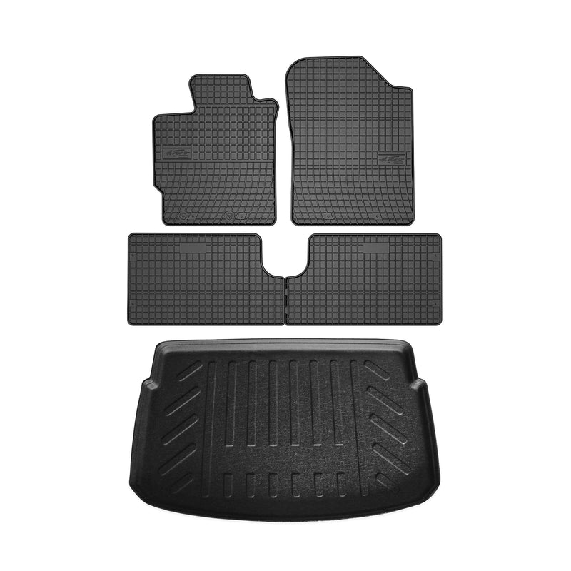 Kit Tapis de sol et coffre pour Toyota Yaris III 2012-2024 HB TPE Noir