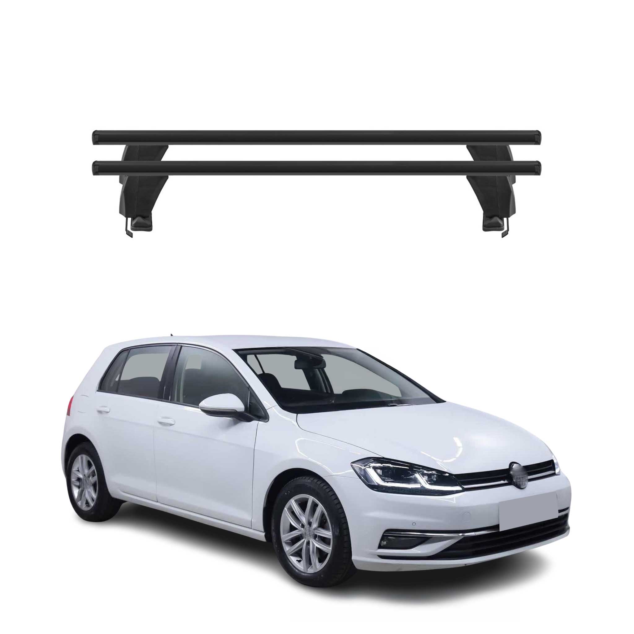 Menabo Barres de toit Transversales pour VW Golf VII 2012-2019 Alu Noir 2x ABE