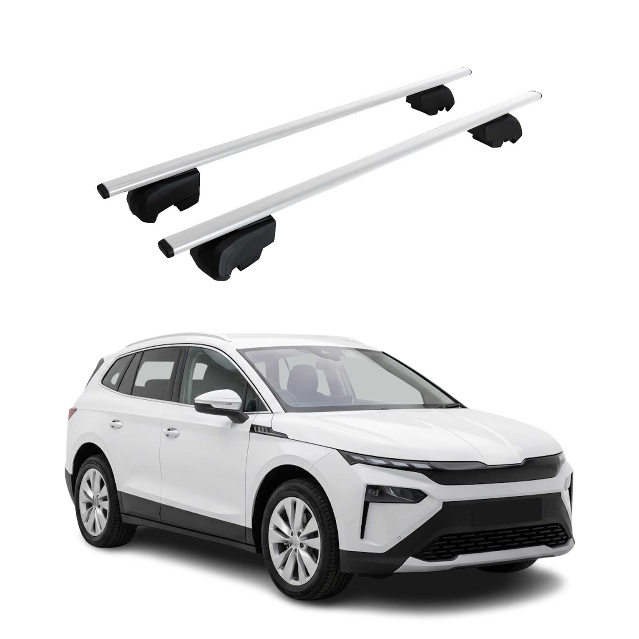 Barres de toit transversales pour Skoda Elroq 2024-2026 Fer Argent 2Pcs