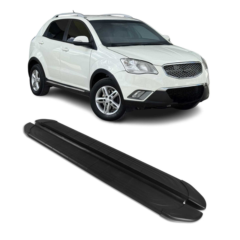 Marchepieds Latéraux pour Ssangyong Korando 2011-2019 2Pcs Aluminium Noir