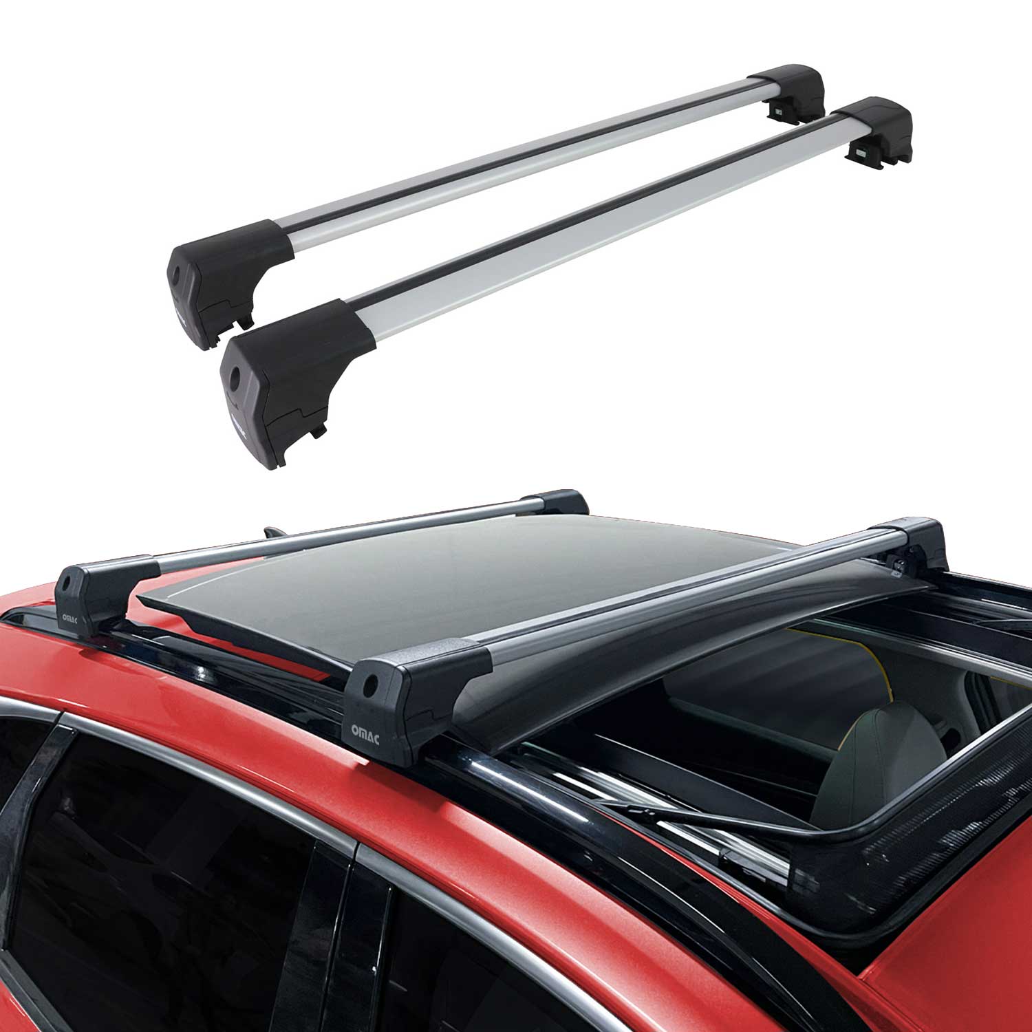 Barres De Toit Transversales pour Hyundai Tucson 3 2015-2020 Alu ABE Gris