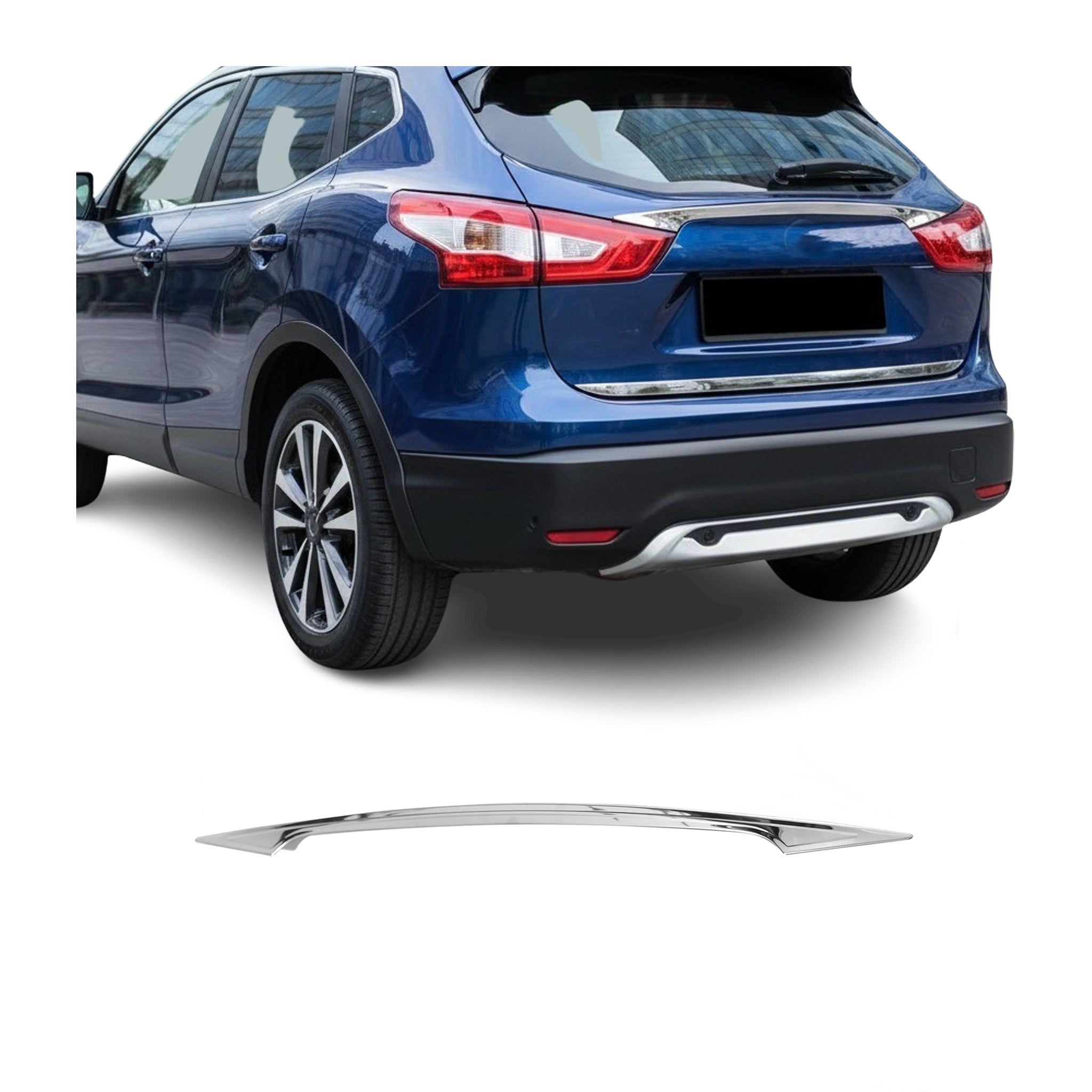 Garniture De Hayon Coffre pour Nissan Qashqai J11 2014-2021 Inox Chromé