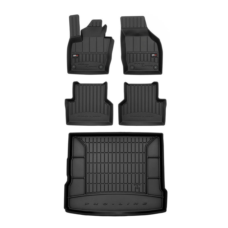 OMAC Kit Tapis de sol et coffre pour Audi Q3 8U 2011-2018 Premium Noir