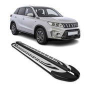 Marchepieds Latéraux pour Suzuki Vitara 2015-2026 Aluminium Gris Noir 2x
