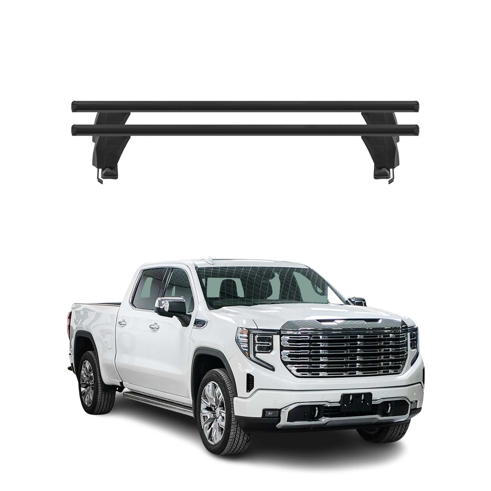 Menabo Barres de toit Transversales pour GMC Sierra IV 2019-2026 Auto Alu Noir