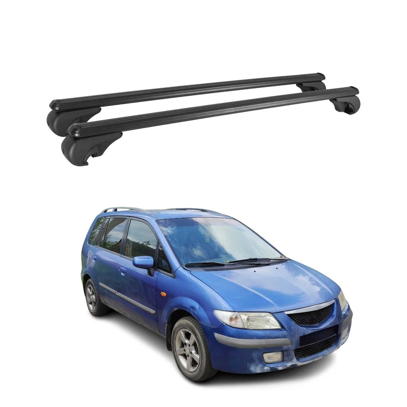 Barres de toit Transversales pour Mazda Premacy 2002-2004 Aluminium Noir