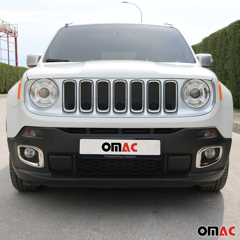 Cadre Phare Antibrouillard pour Jeep Renegade 2014-2019 en acier inox Chromé