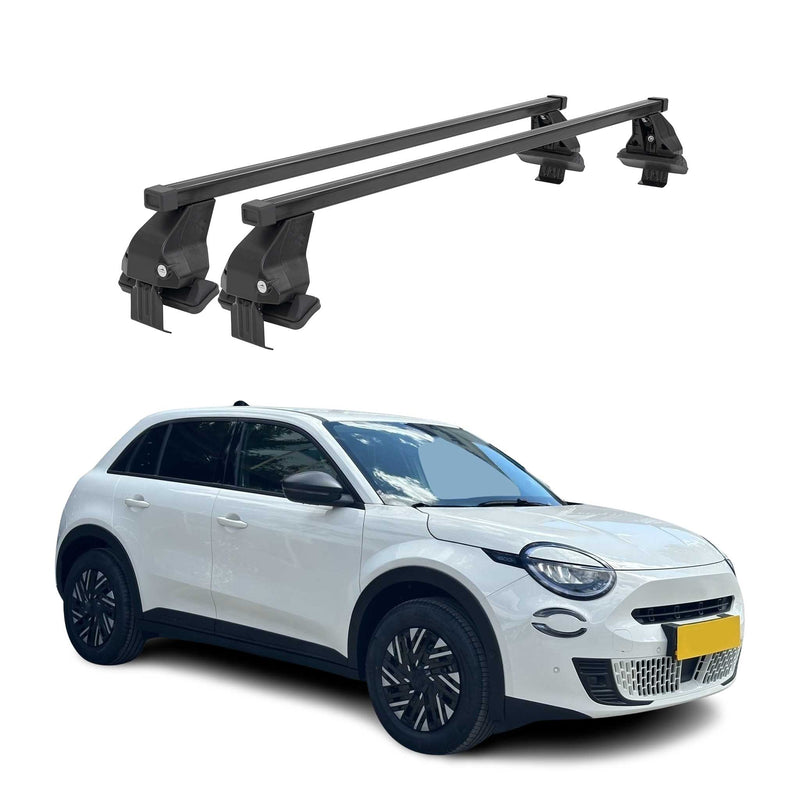Menabo Barres de toit Transversales pour Fiat 600/600E 2023-2025 Noir Acier 2x