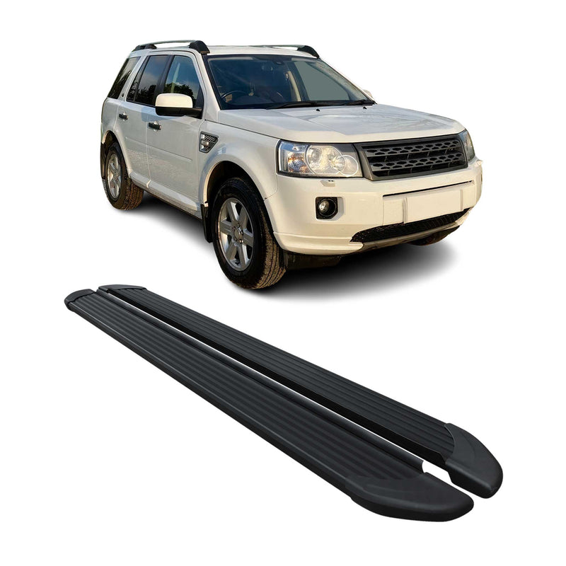 Marchepieds Latéraux pour Land Rover Freelander 2006-2014 Noir Aluminium 2Pcs