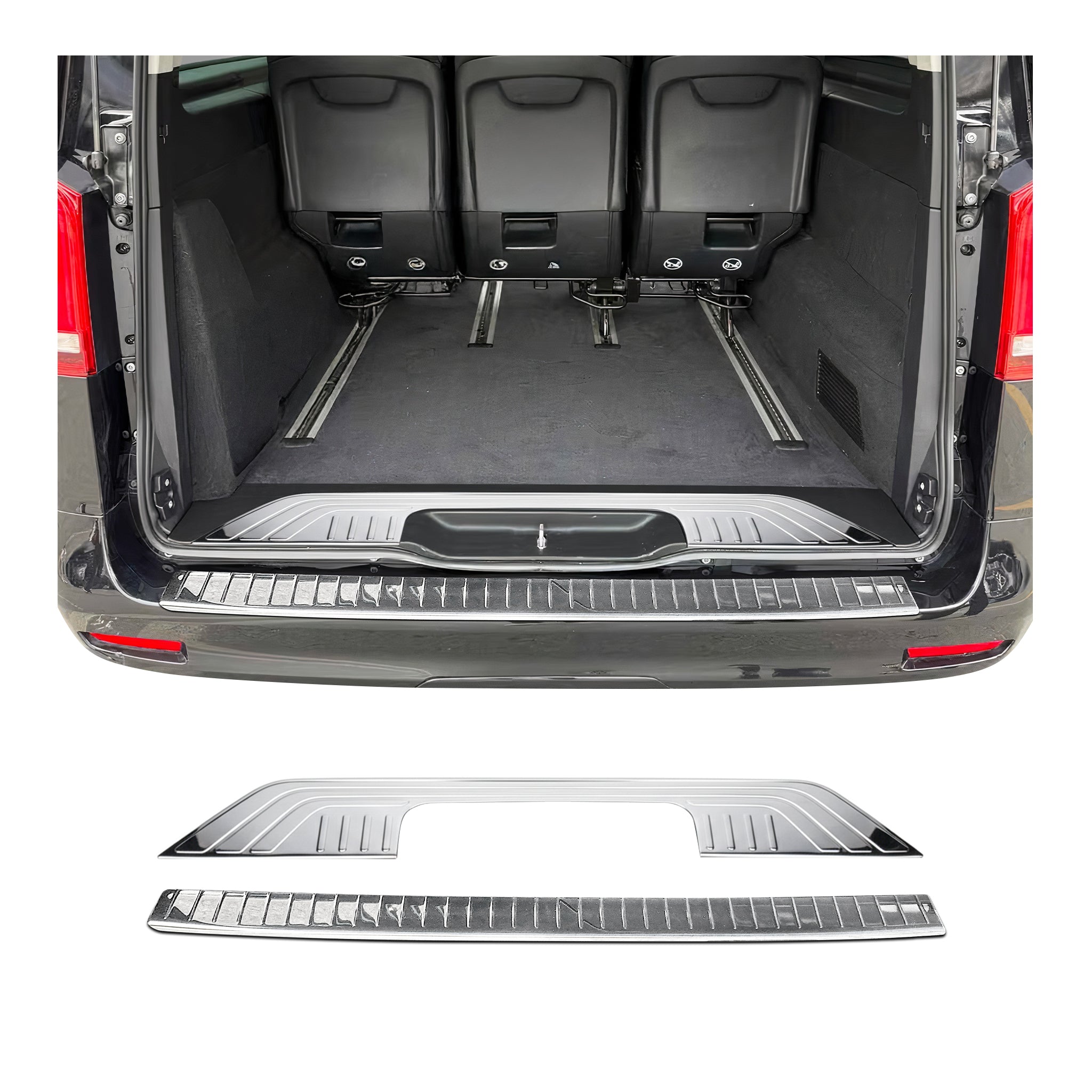 Kit Protection de Pare-Chocs arrière pour Mercedes Vito W447 2014-2026 inox 2Pcs