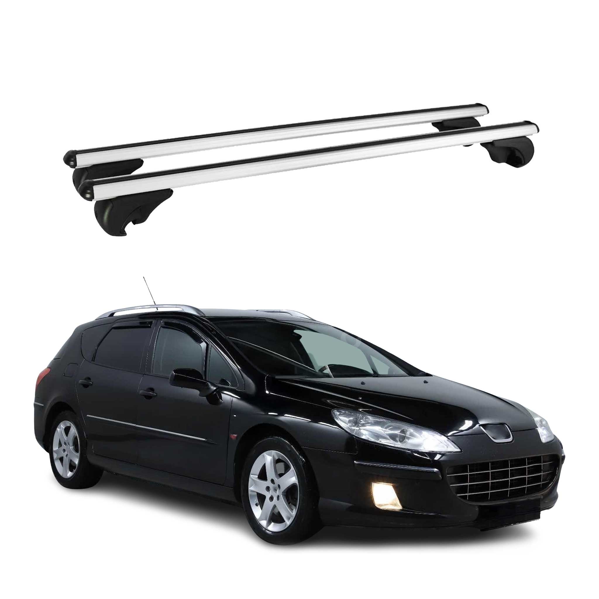 Barres de toit Transversales pour Peugeot 407 2004-2011 Aluminium Argent