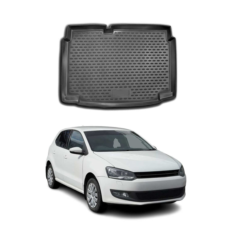 Tapis de Coffre pour VW Polo 2009-2017 Noir TPE