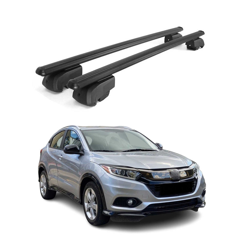 Barres de toit Transversales pour Honda HR-V 2014-2020 Aluminium Noir ABE