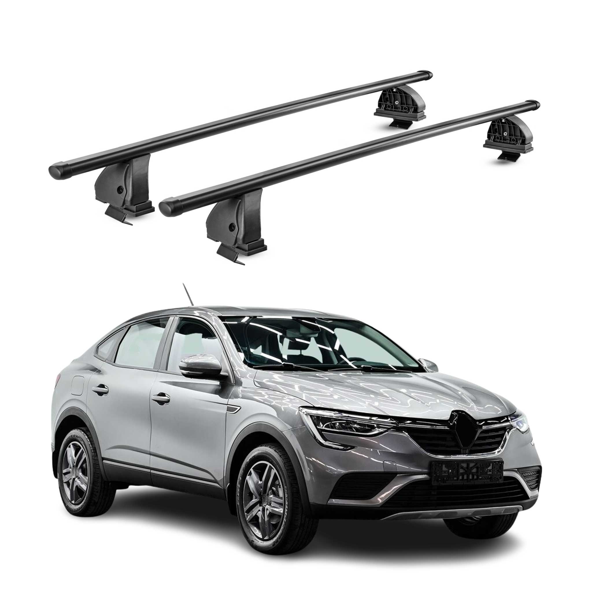 Barres de toit transversales acier pour Renault Arkana 2021-2026 TÜV Noir 2Pcs