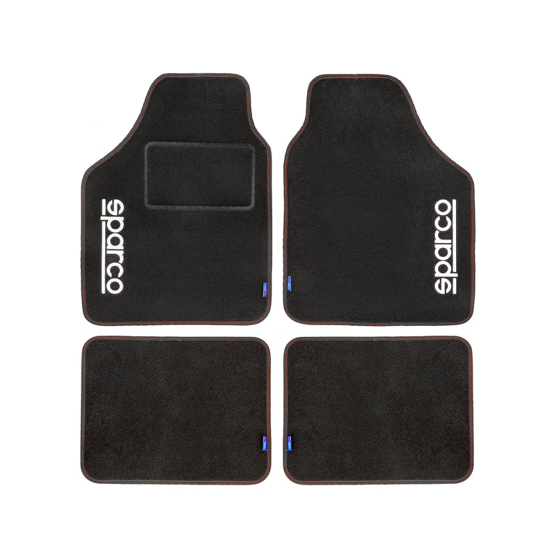 SPARCO tapis de sol tapis de voiture toutes saisons 4 pièces avec ligne rouge