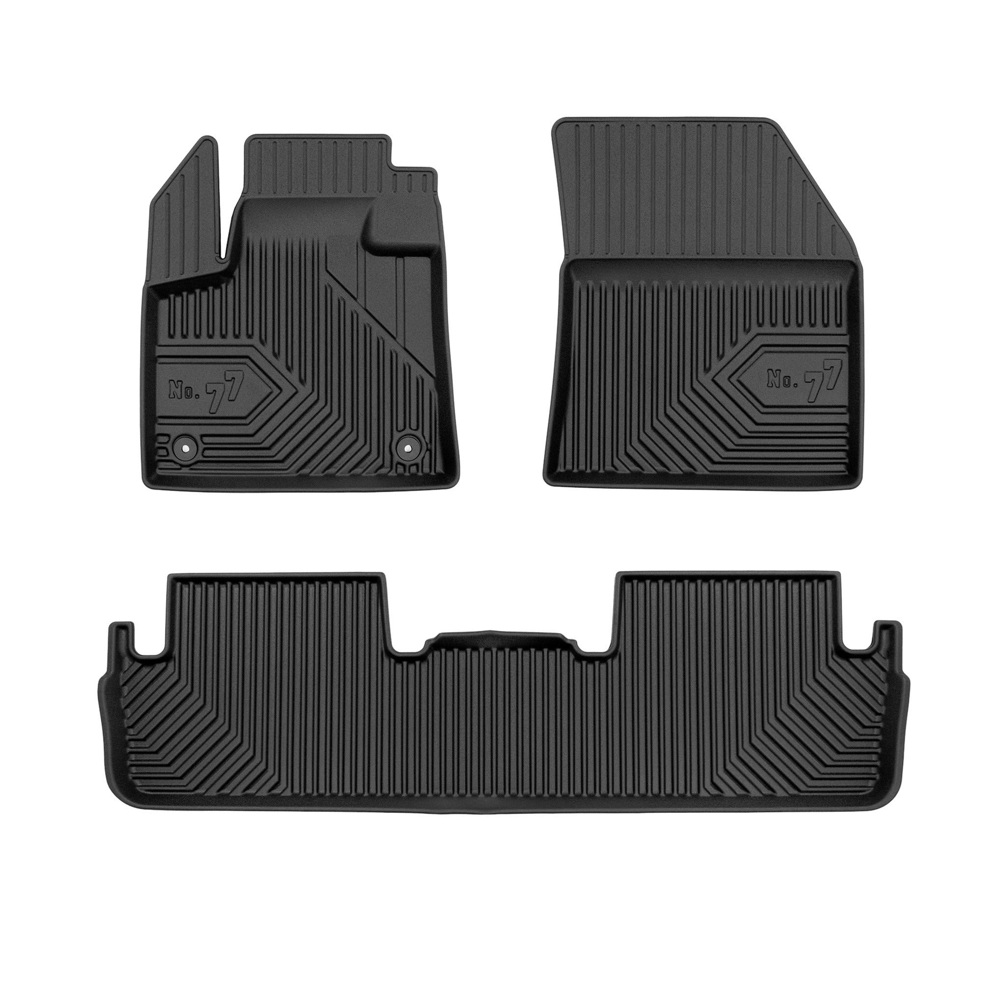 Tapis de Sol de Voiture pour DS7 Crossback / DS 7 2017-26 Imperméable Noir 3Pcs