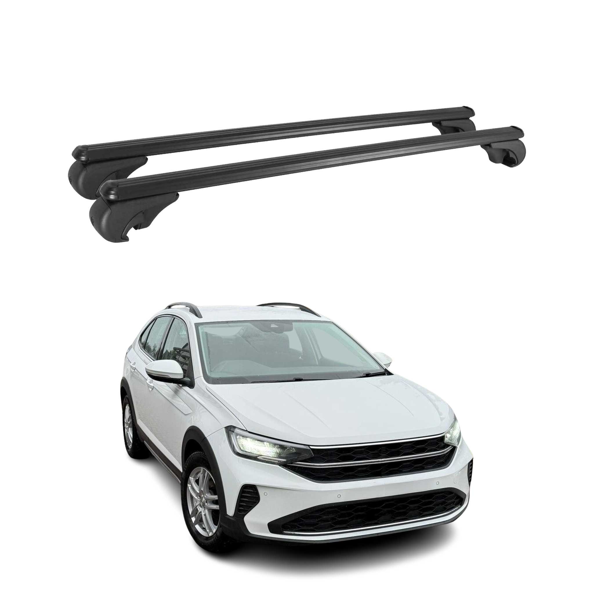 Barres de toit Transversales pour VW Taigo 2021-2026 Aluminium Noir