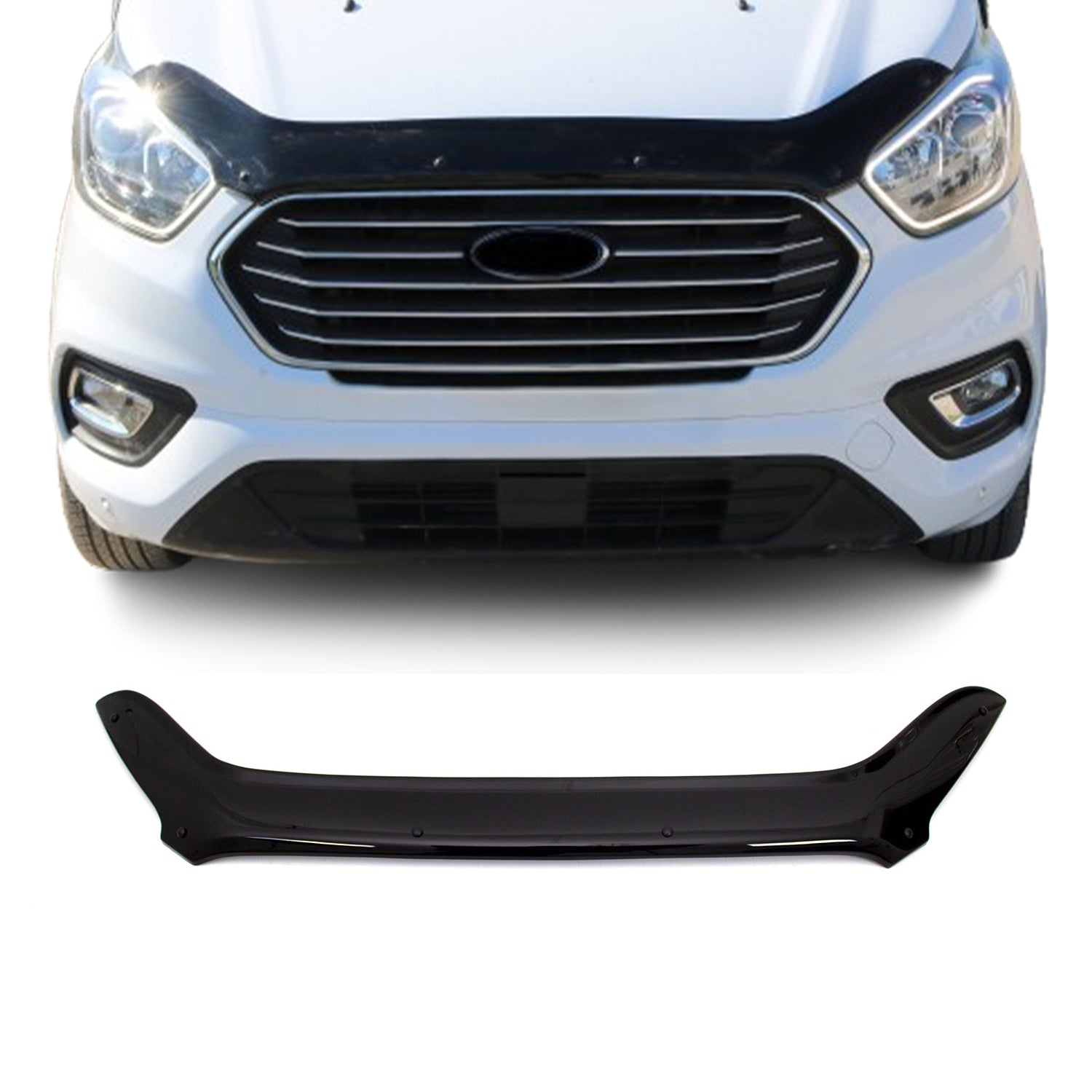 Deflecteurs d'air capot de voiture pour Ford Transit Custom 2018-2024 Noir