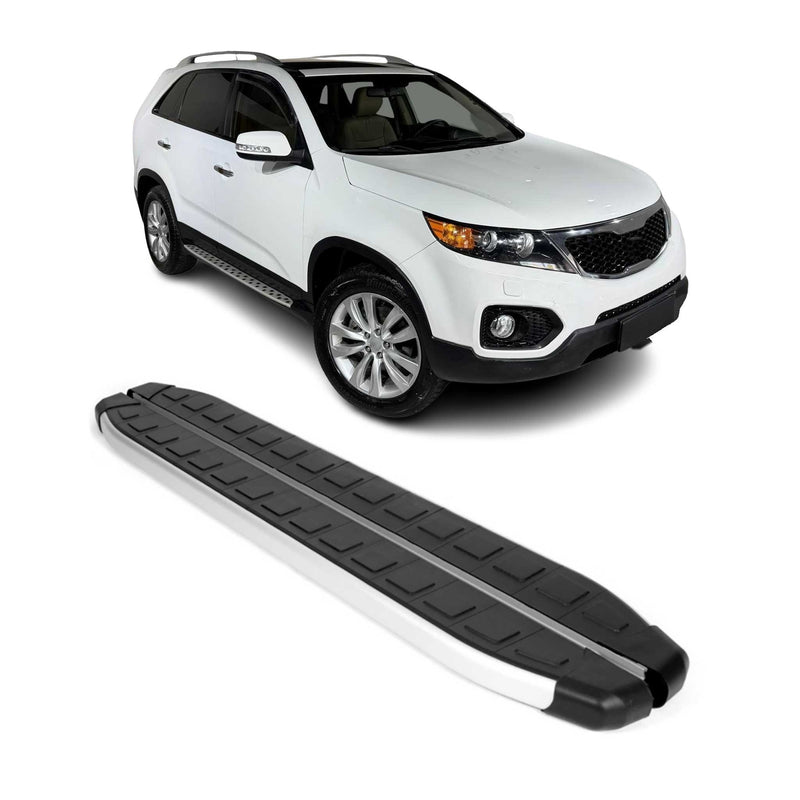 Marchepieds Latéraux pour Kia Sorento 2009-2013 Aluminium Noir Gris 2Pcs