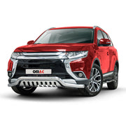 Pare-Buffle Avant Pour Mitsubishi Outlander III 2015-2018 Facelift Acier Argent