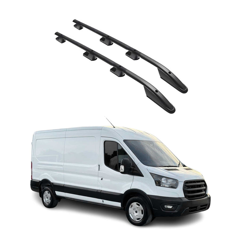 Barres de toit longitudinales pour Ford Transit 2014-2025 Long Aluminium Noir