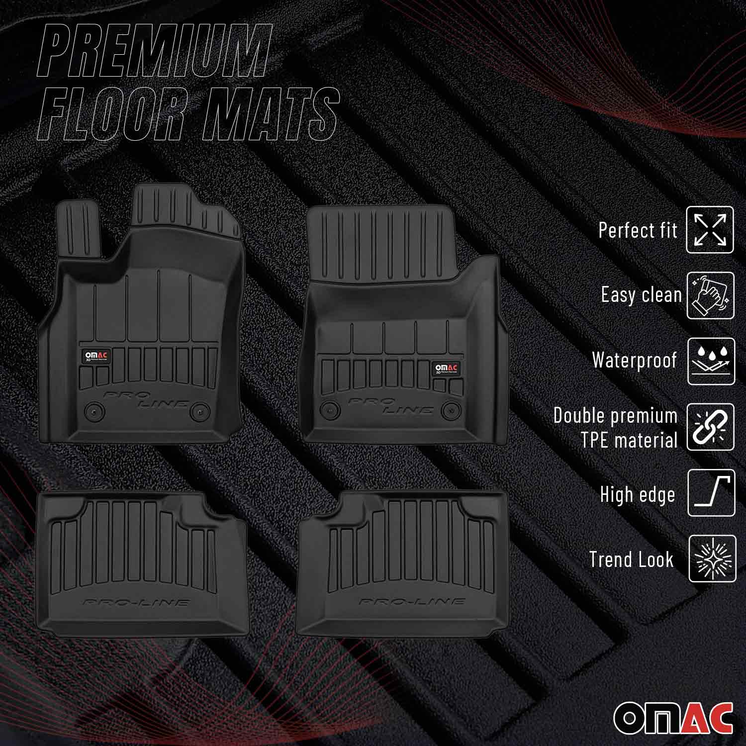 2013-2015 Jeep Grand Cherokee OMAC Tapis de sol en caoutchouc Noir Premium