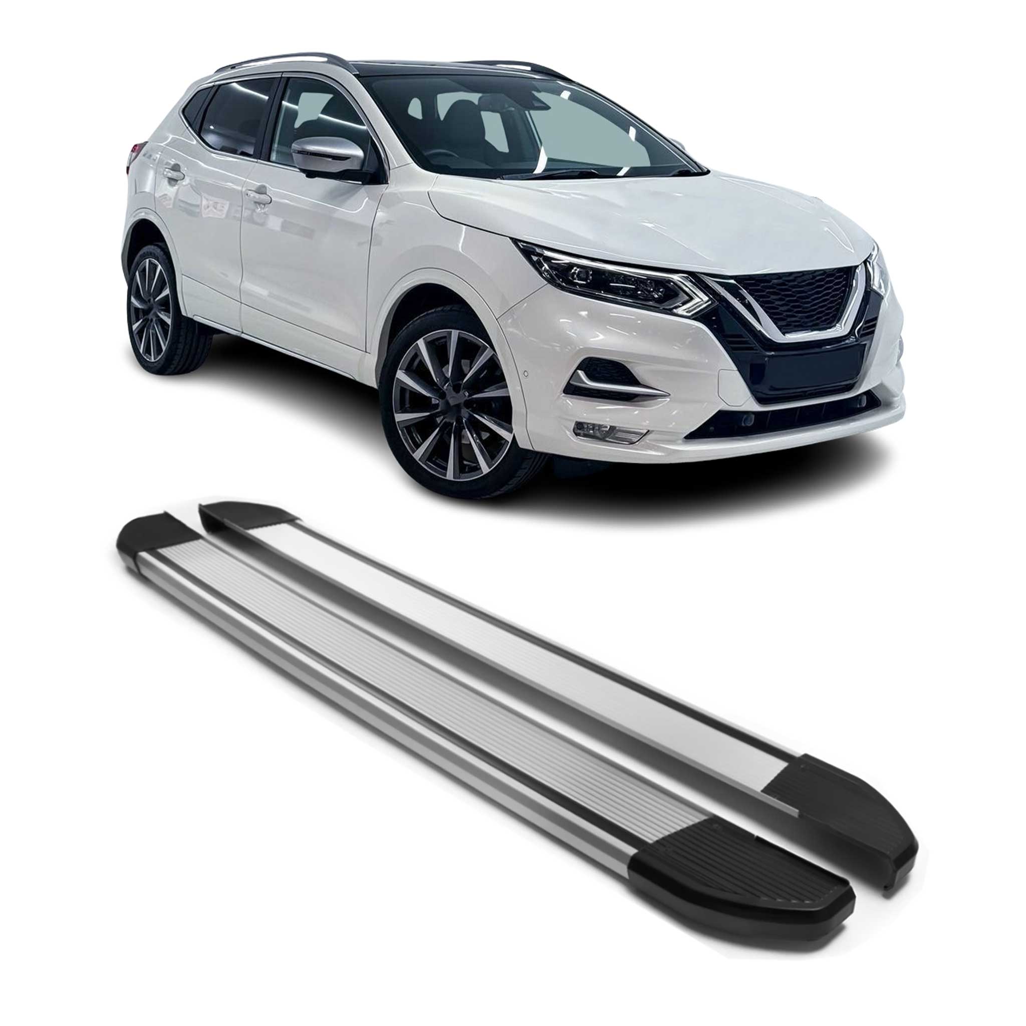 Marchepieds Latéraux pédale pour Nissan X-Trail III T32 2013-2021 Alu Argent 2x