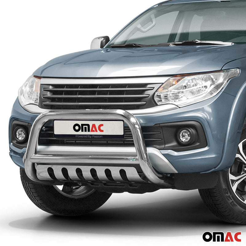 Pare-Buffle Avant Pour Fiat Fullback 2016-2019 en Acier Inoxy Argent