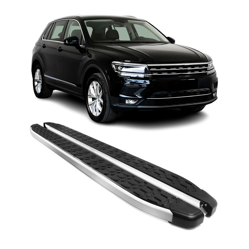Marchepieds Latéraux pédale pour VW Tiguan 2016-2024 Gris Noir Aluminium 2Pcs