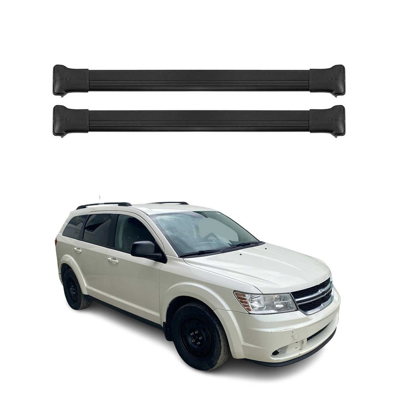 Barres de toit transversales pour Dodge Journey 2007-2025 Aluminium Noir