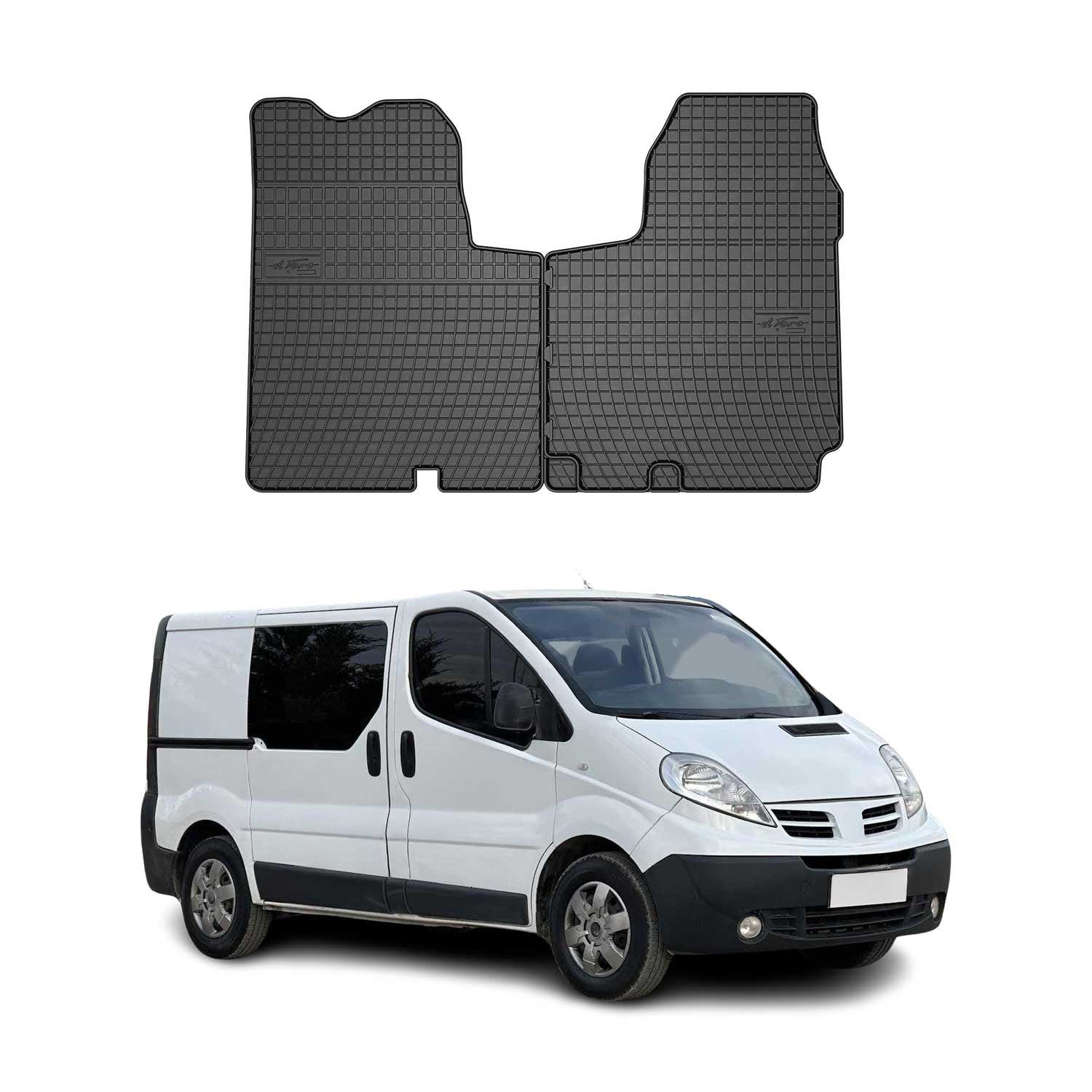 OMAC Tapis de Sol pour Nissan Primastar 2006-2016 à 1ème rangée Noir