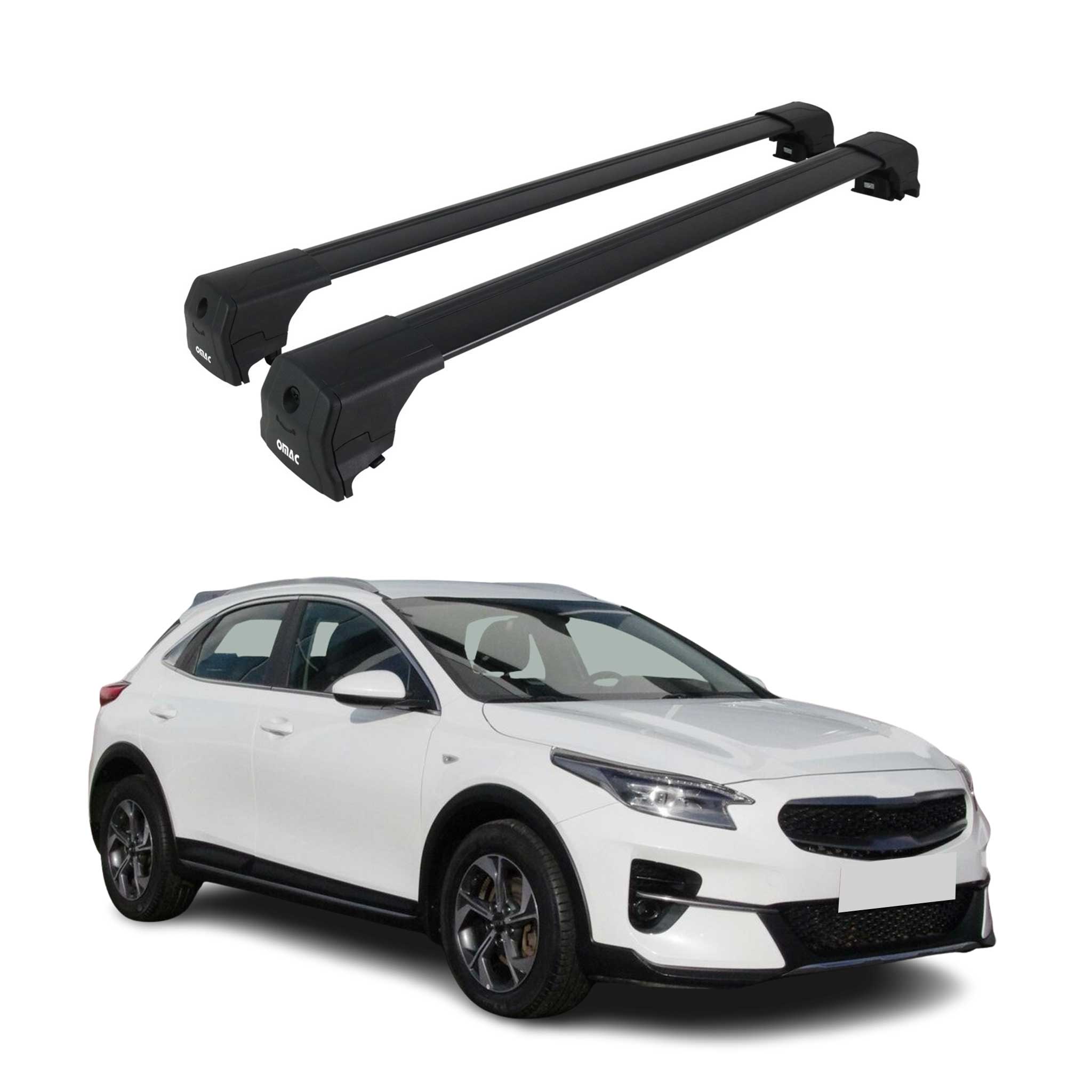 Barres De Toit Transversales pour Kia Xceed 2019-2026 Aluminium Noir 2Pcs