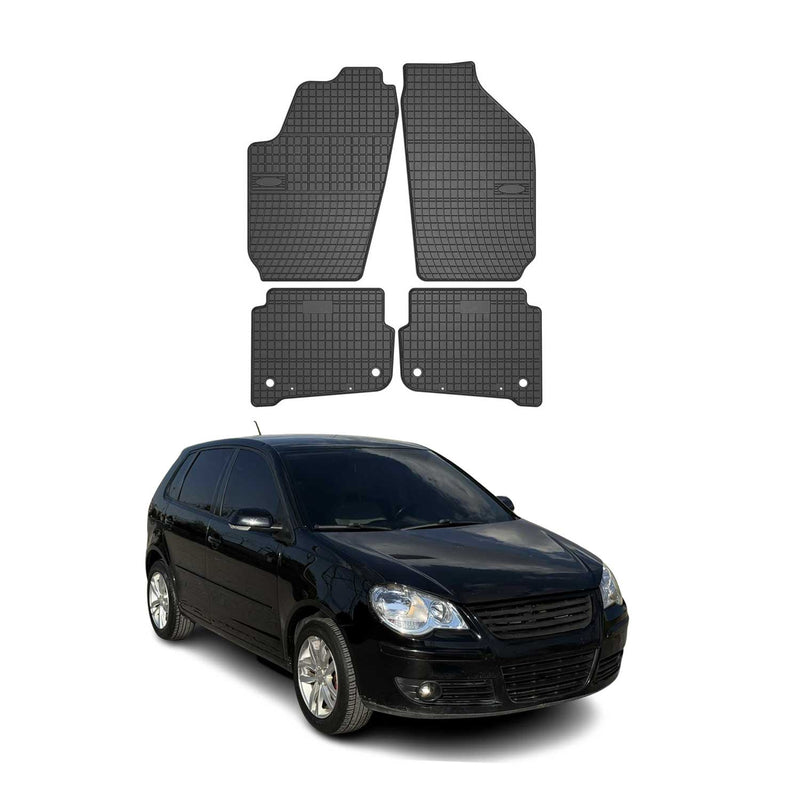 Tapis de Sol pour VW Polo 2002-2008 Caoutchouc Noir