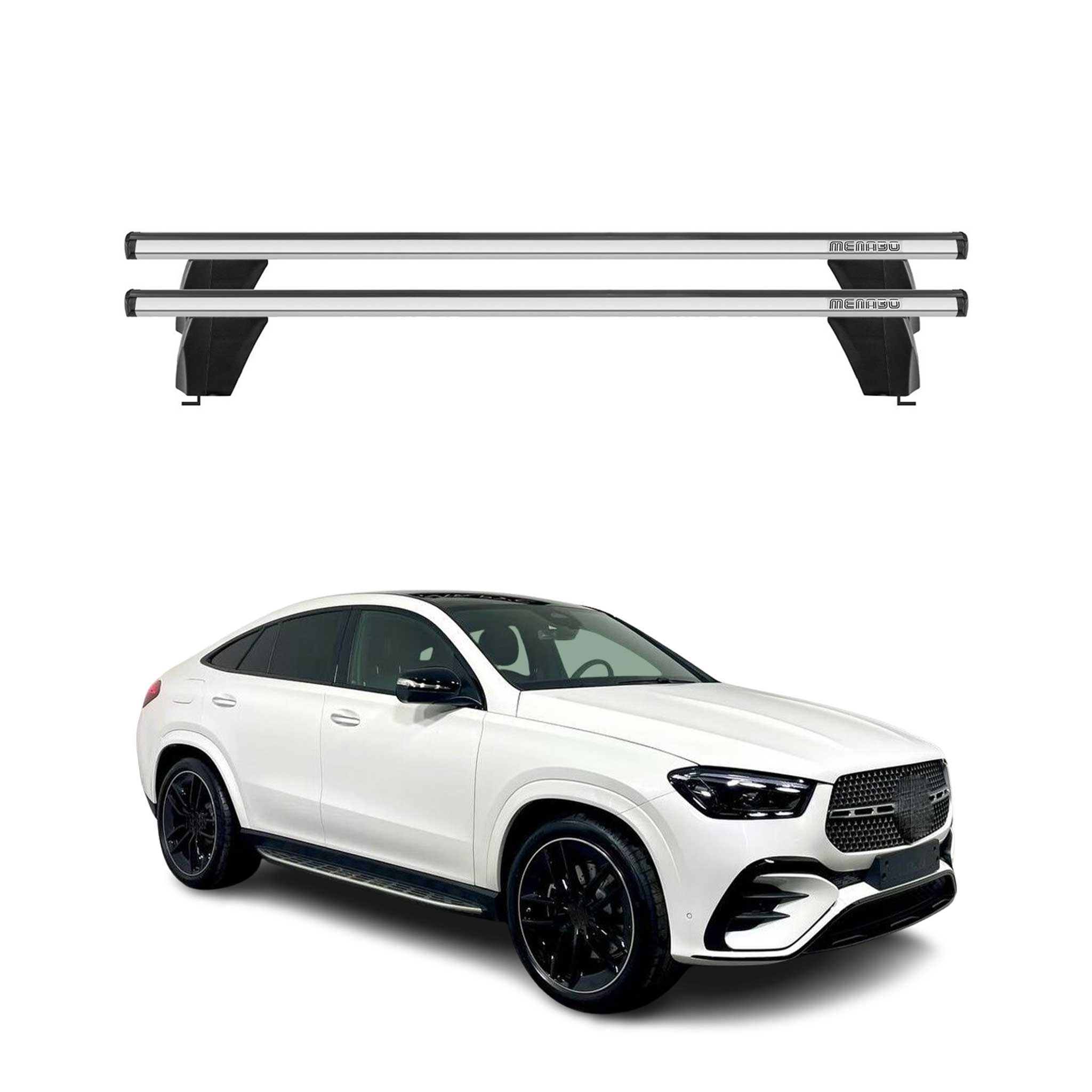 Menabo Barres de toit Transversales pour Mercedes GLE C167 2019-2026 Alu Gris