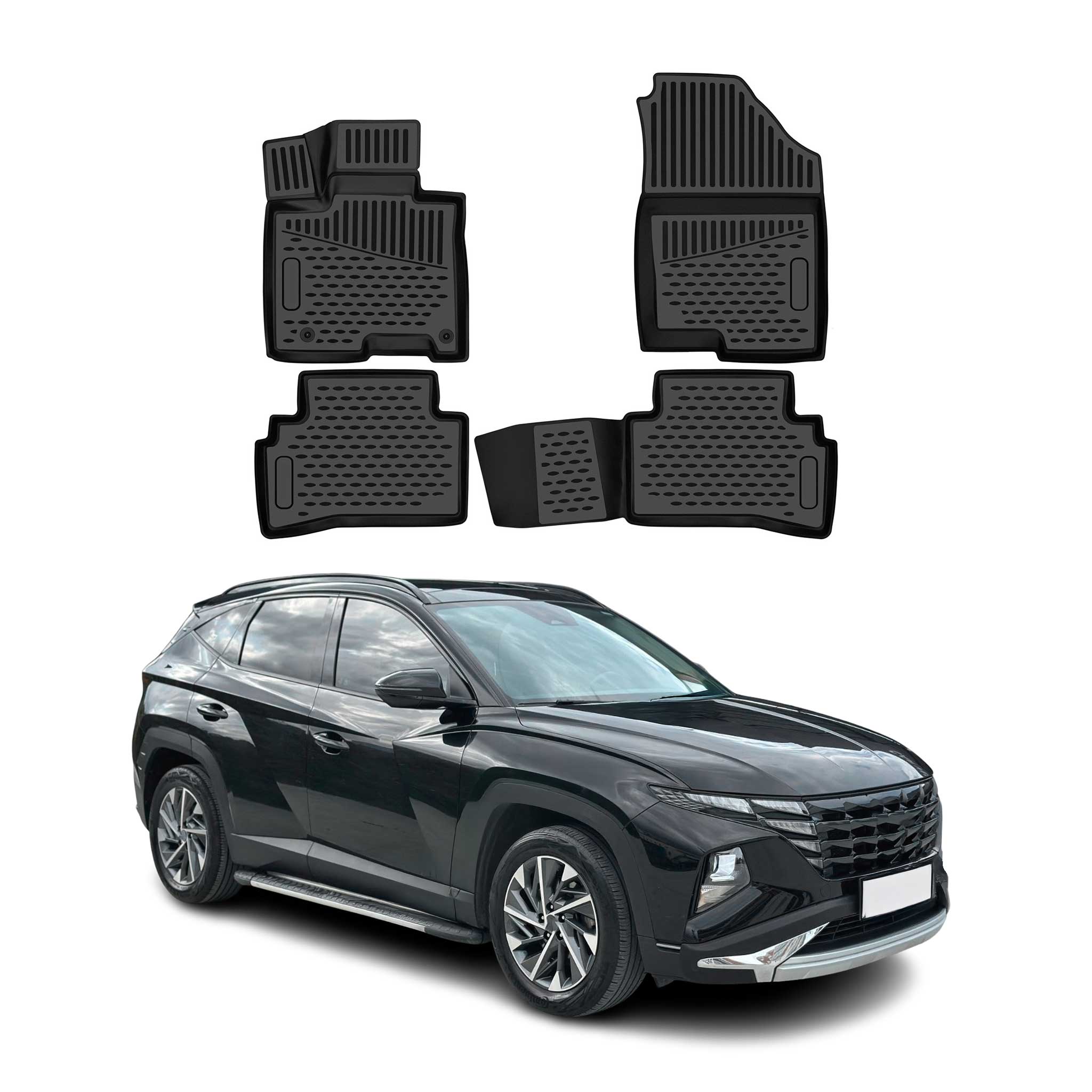 OMAC Tapis de sol pour Hyundai Tucson IV Diesel 2023-2026 Facelift Noir 4Pcs
