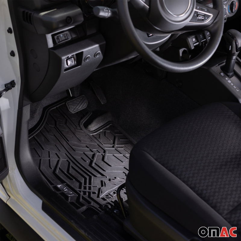 Tapis de Sol de Voiture pour VW Passat B5 1996-05 Caoutchouc Durable Noir 2Pcs