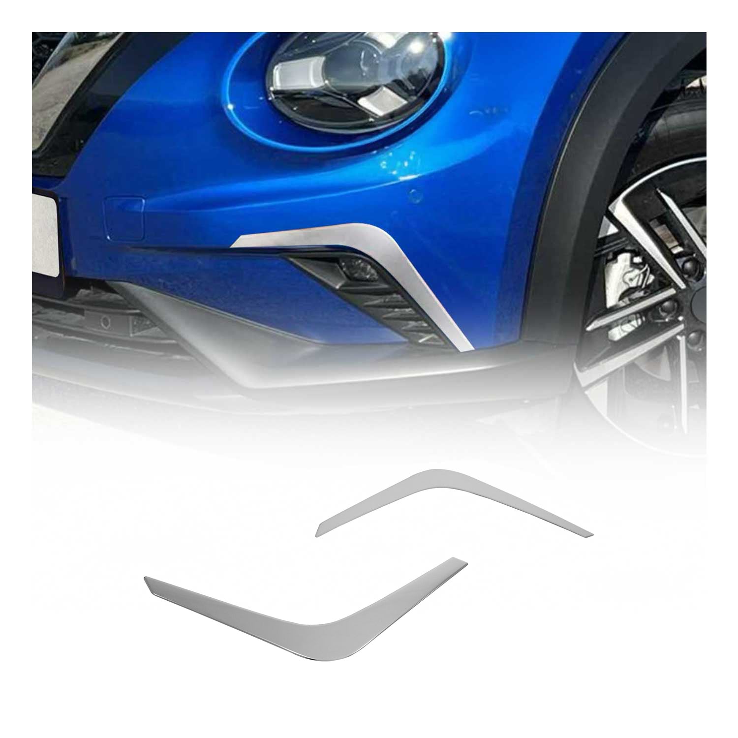 Cadre Phare Antibrouillard pour Nissan Juke 2021-2025 en acier inox Chromé