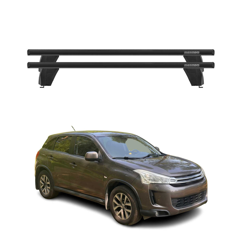 Menabo Barres de toit Transversales pour Citroen C4 Aircross 2012-2017 Alu Noir